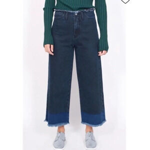 Achro Wide Leg Frayed Hem Jeans Large or 10/12